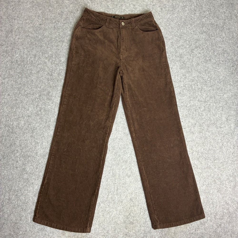 Hesperus Womens Brown Corduroy High Waist Wide Leg Size 27x28 Retro Pants